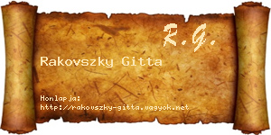 Rakovszky Gitta névjegykártya